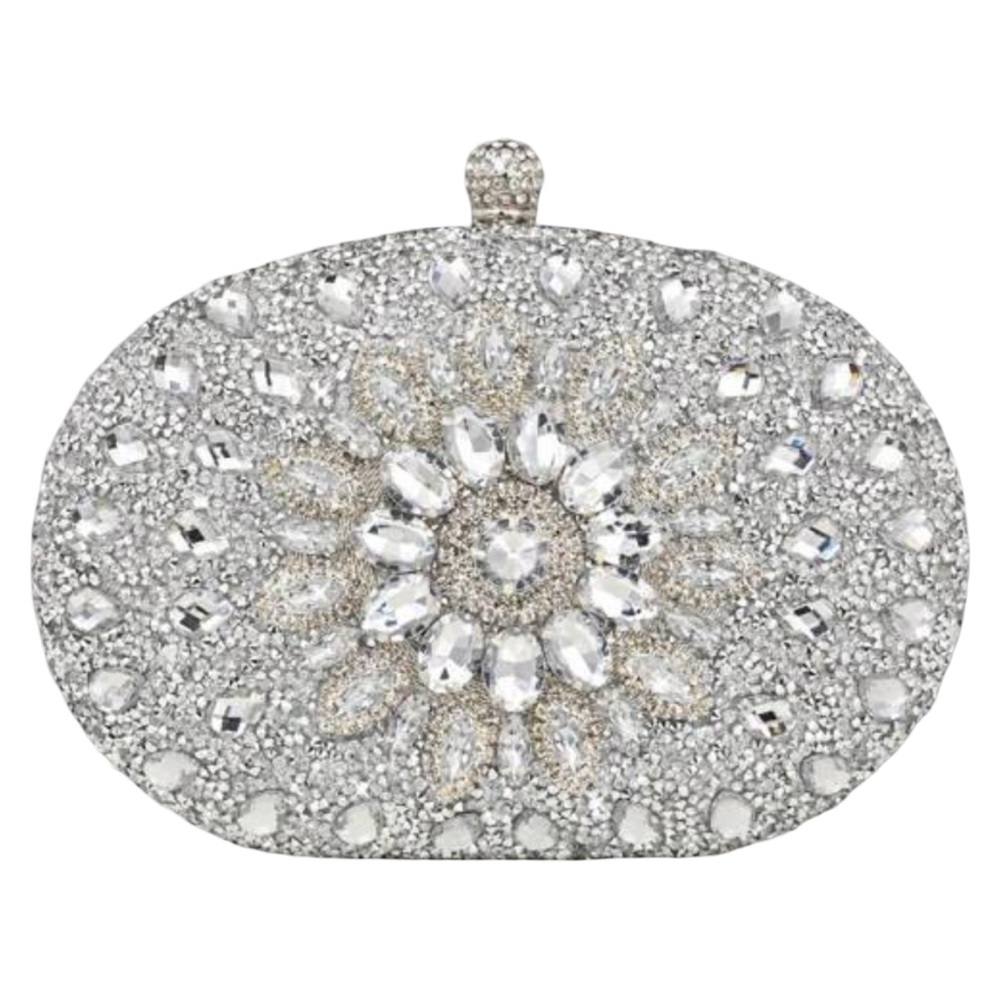 Elegant Silver Crystal Clutch